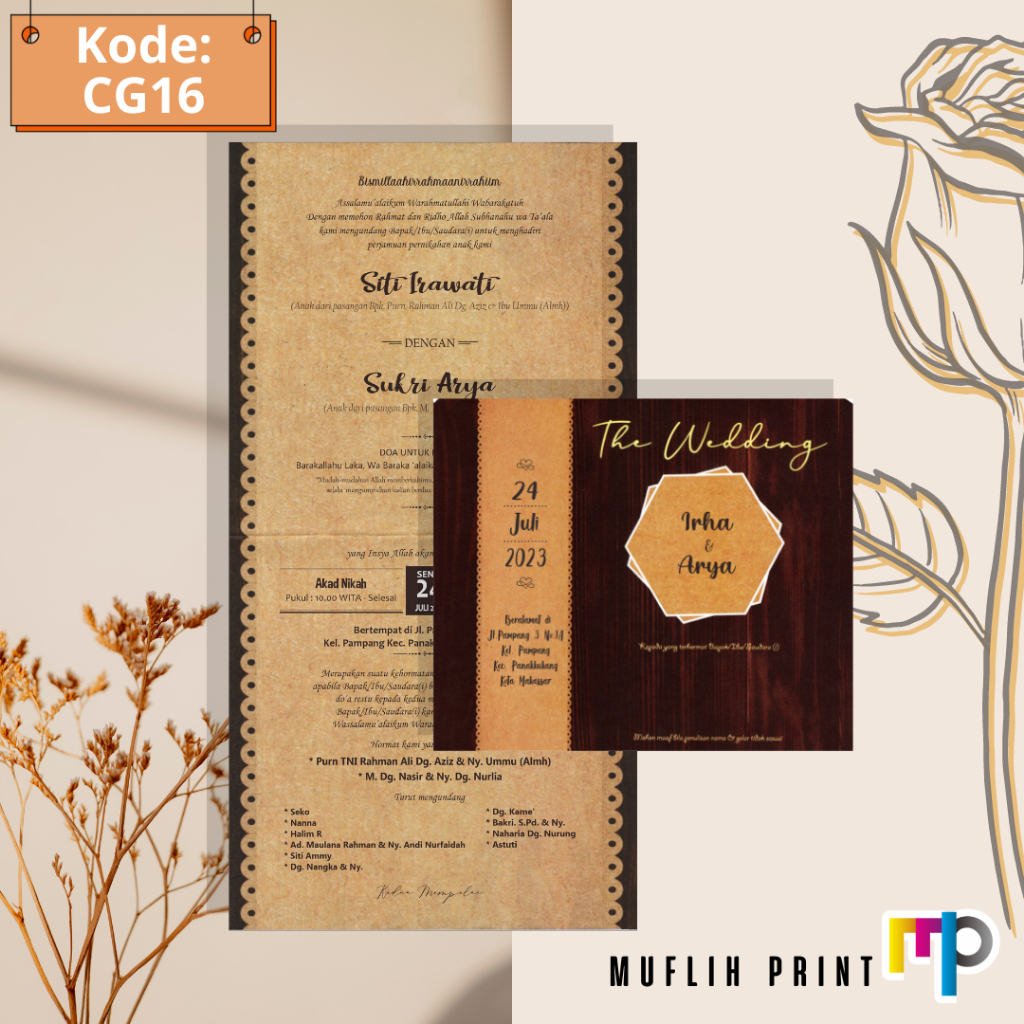 Blangko Undangan Pernikahan Kosong Murah + Amplop Undangan CG16