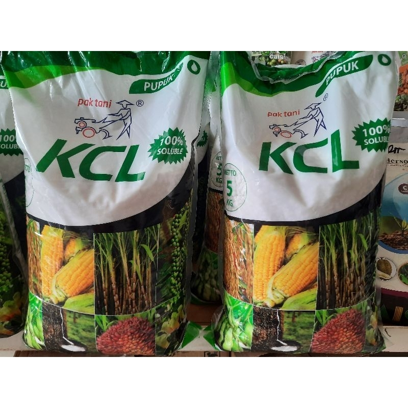 KCL PAK TANI Pupuk Nutrisi Tanaman Pertanian Kalium KCL Putih Cap Pak Tani isi 5Kg -TPK