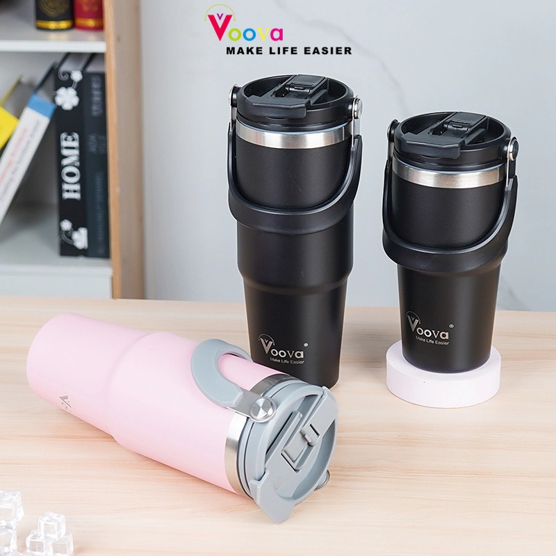VOOVA Botol Minum Sport/ Botol Minum Stainless Steel 600ML dan 900ML/Cangkir Tumbler untuk Kopi/Boto