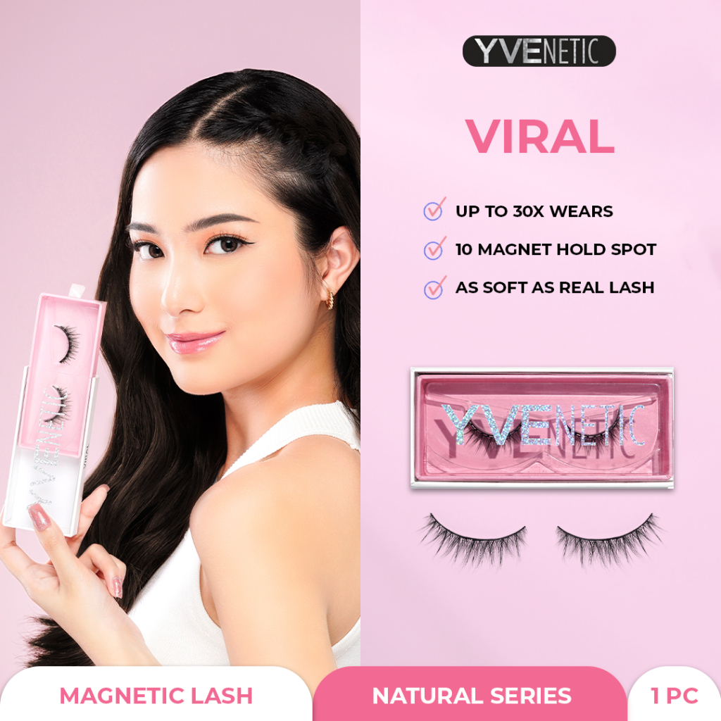 YVENETIC VIRAL (Natural) - Magnetic Eyelash | Bulumata Magnetik Tanpa Lem - Menggunakan Eyeliner Mag