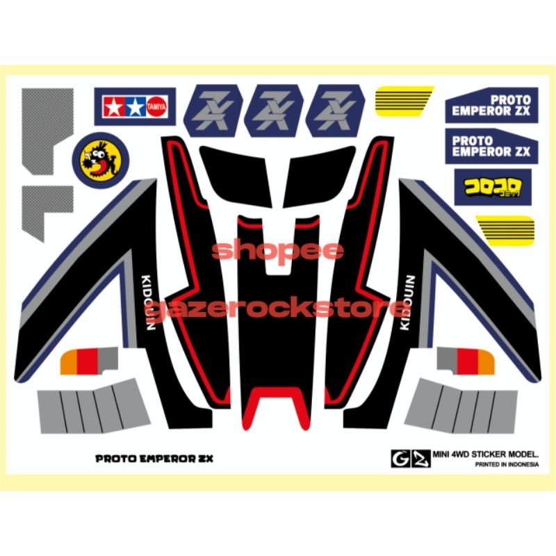 Stiker Tamiya Proto Emperor ZX Cutting Vinyl