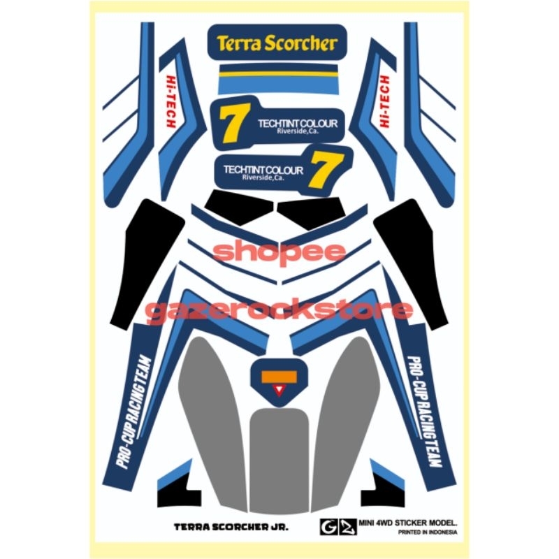 Stiker Tamiya Terra Scorcher Jr. Cutting Vinyl