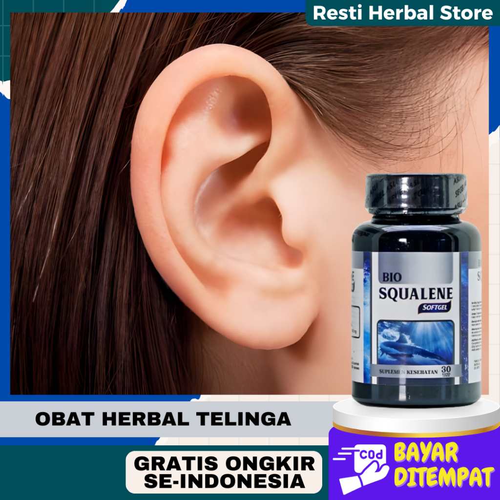 Obat Telinga Kuping Sakit Bernanah Berdengung berdenging Bio Squalene Asli 100% Original