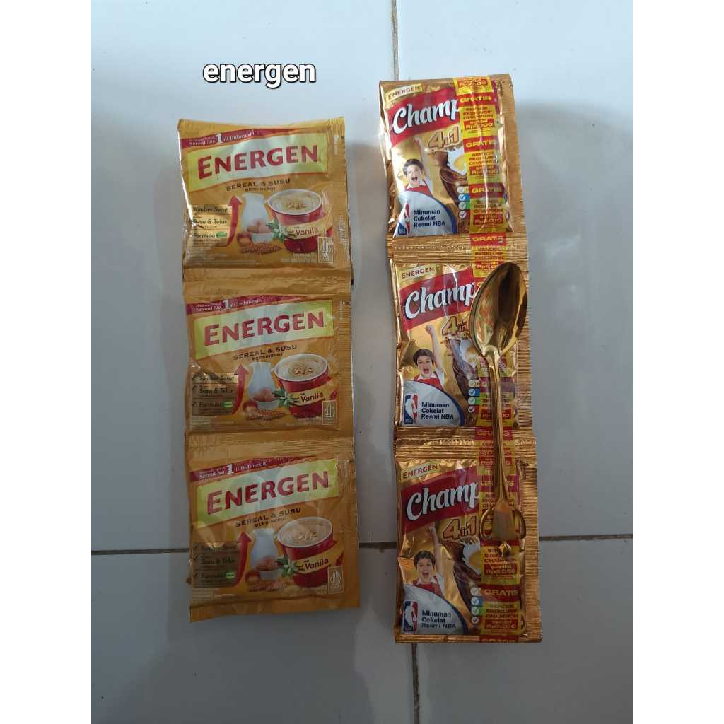 

ENERGEN SEREAL RASA VANILA / COKLAT DAN VARIAN ENERGEN CHAMPION