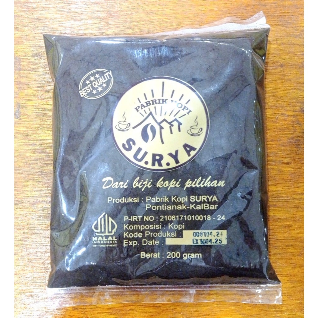 

Bubuk Kopi Robusta/Robusta Powder Cap SURYA Khas Pontianak 200gr/0.2kg