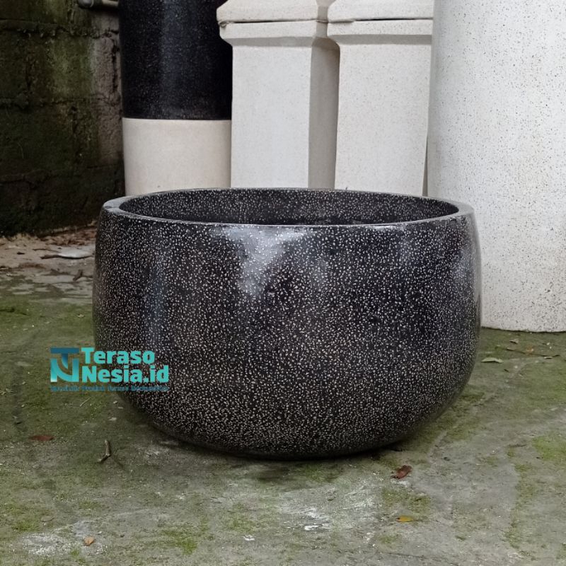 Pot Teraso Mangkuk Warna Hitam | Pot Teraso Taman Outdoor Indoor