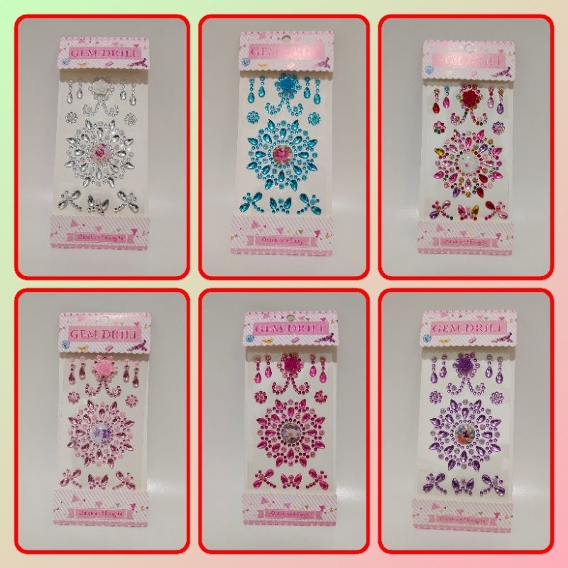 Manik manik gems Henna sticker hiasan Henna sticker tangan Payet tempel Deco case sticker manik deko