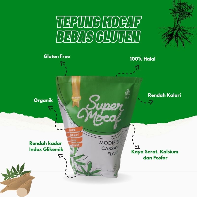 

Tepung Mocaf Premium, Gluten free, Halal 100%, 500 gram