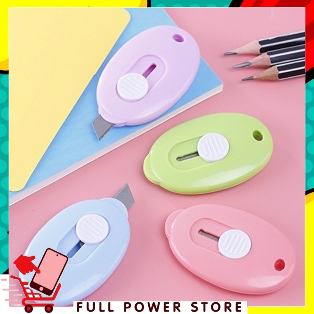 

FPS Cutter Mini Portable Bentuk Oval Mini Cutter Polos Travel Kit Pemotong Kertas Paper Cutter Lucu Bentuk Awan Warna Pastel Untuk Unboxing Paket