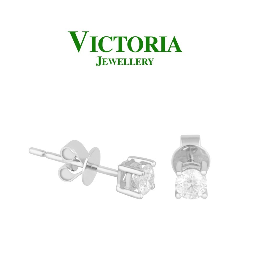 Anting Berlian Solitaire Sertifikat GIA VER740500 Victoria Jewellery