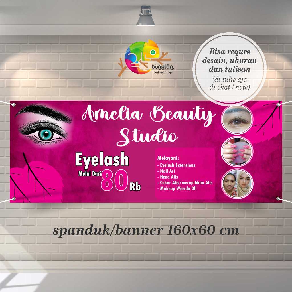Spanduk Banner Salon Beauty Studio Free Custom Desain