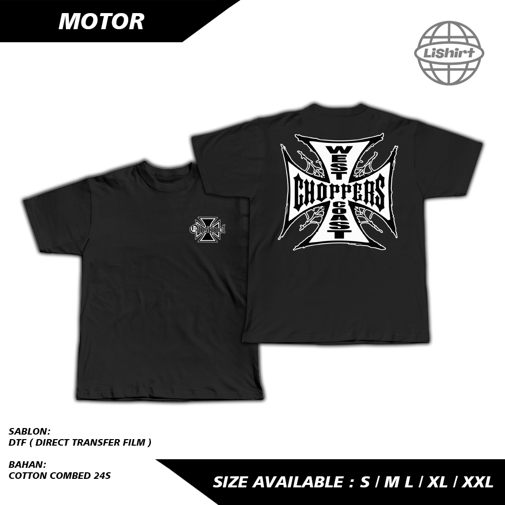 KAOS MOTOR - CHOPPER WEST COAST - KAOS DISTRO - KAOS COTTON COMBED 24s NYAMAN DAN ADEM SABLON PREMIU