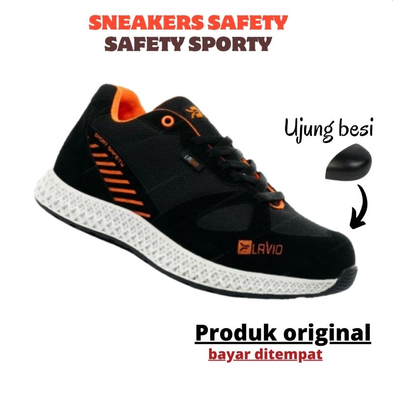 Sepatu Safety Sneakers Casual Safety Sporty Pria Branded Keren 2024 Lavio Pietro bahan Suede Safety 