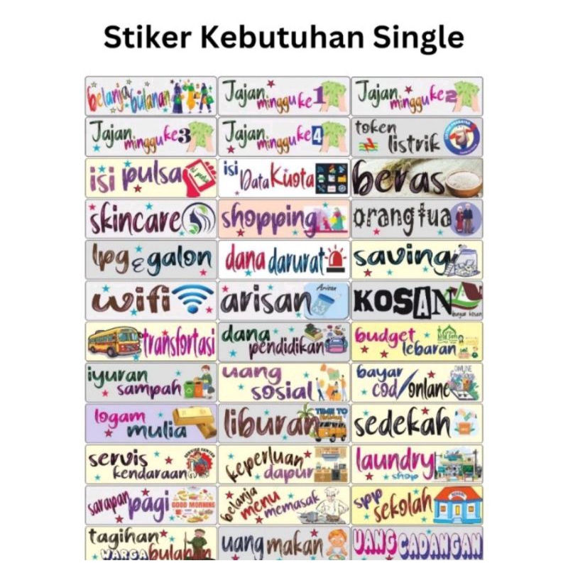 stiker dompet disiplin / stiker pengatur keuangan bulanan