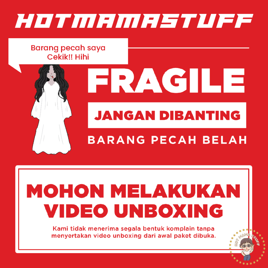 

Kunti Edition // Sticker Fragile Murah // Custom Nama // Label Pengiriman Awas Pecah