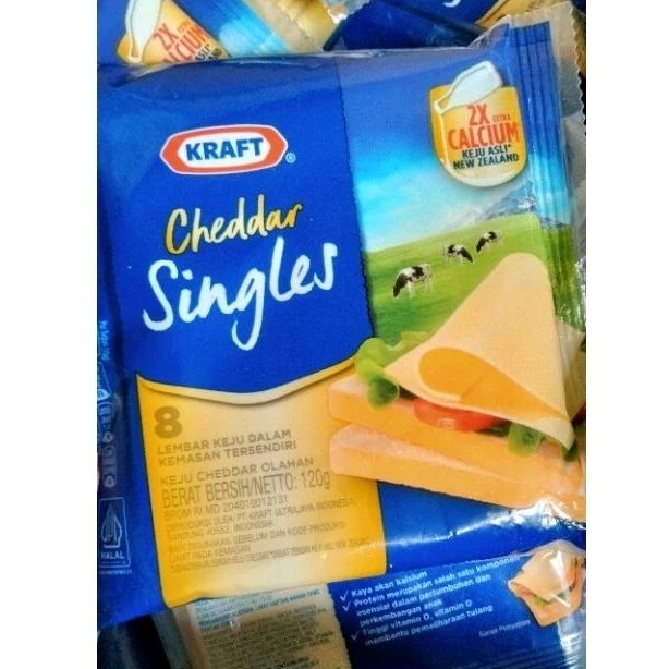 

keju kraft cheddar singles isi 8 (120gram) kemasan baru,promo!!!