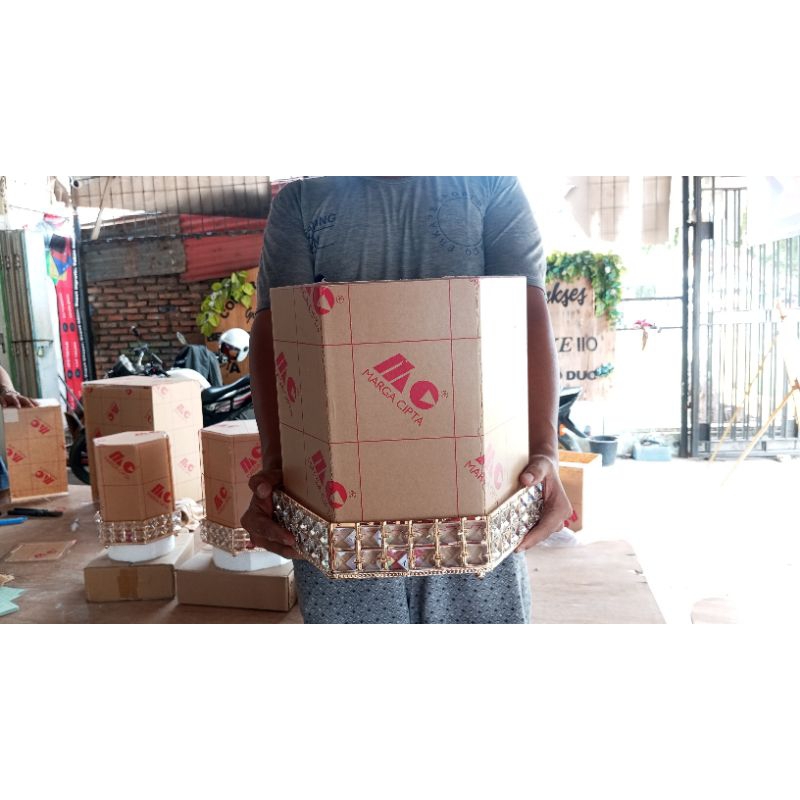 TRAY KRISTAL PREMIUM HEXSAGONAL+TUTUP AKRILIK