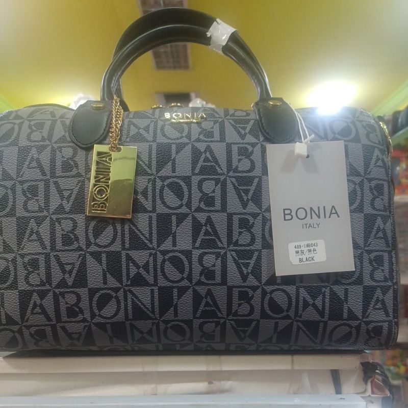 tas bonia hitam abu