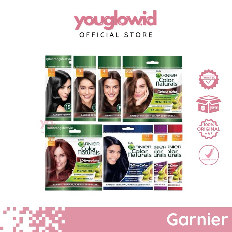 GARNIER Color Naturals Sachet Hair Ultra Color Shampo Pewarna Penghitam Cat Semir Rambut Permanen An