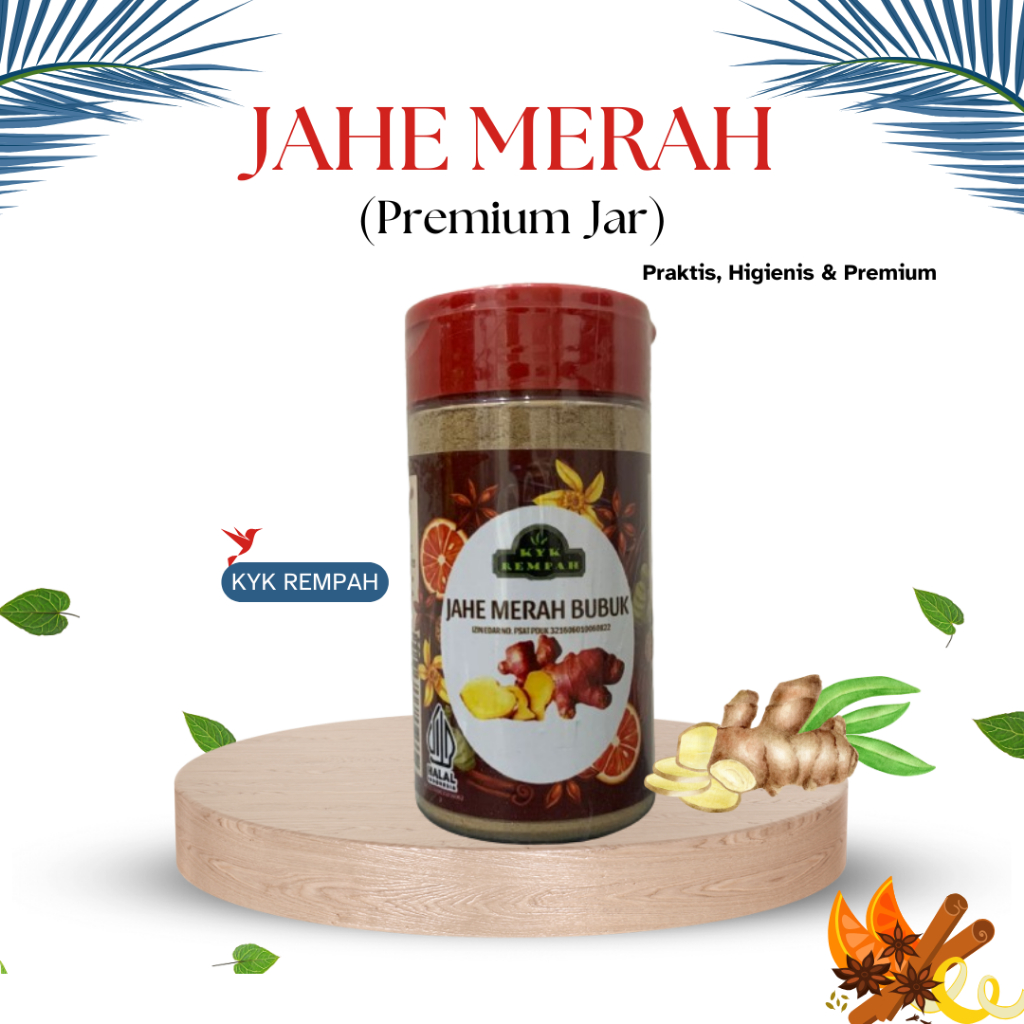 

Jahe Merah Bubuk Premium [ JAR ] | Red Ginger Bumbu Dapur Praktis