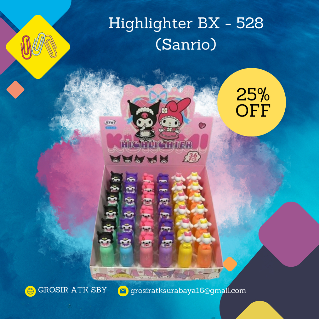 

Highlighter Stabillo Karakter Sanrio Kuromi Type BX - 528