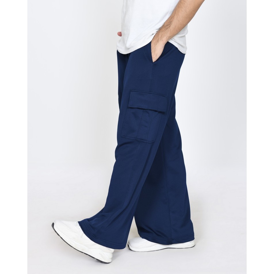 Lezahrasignature Celana Kargo Pria Spandex Stretch Panjang 103cm Gym Dance Gowes Sporty Casual Smart