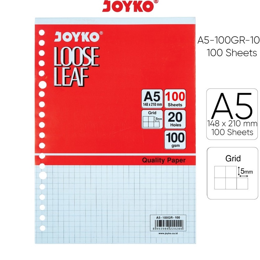 

Serbu Update Kertas Binder Kotak Loose Leaf Grid Isi File A5 Isi 1 Lembar Joyko