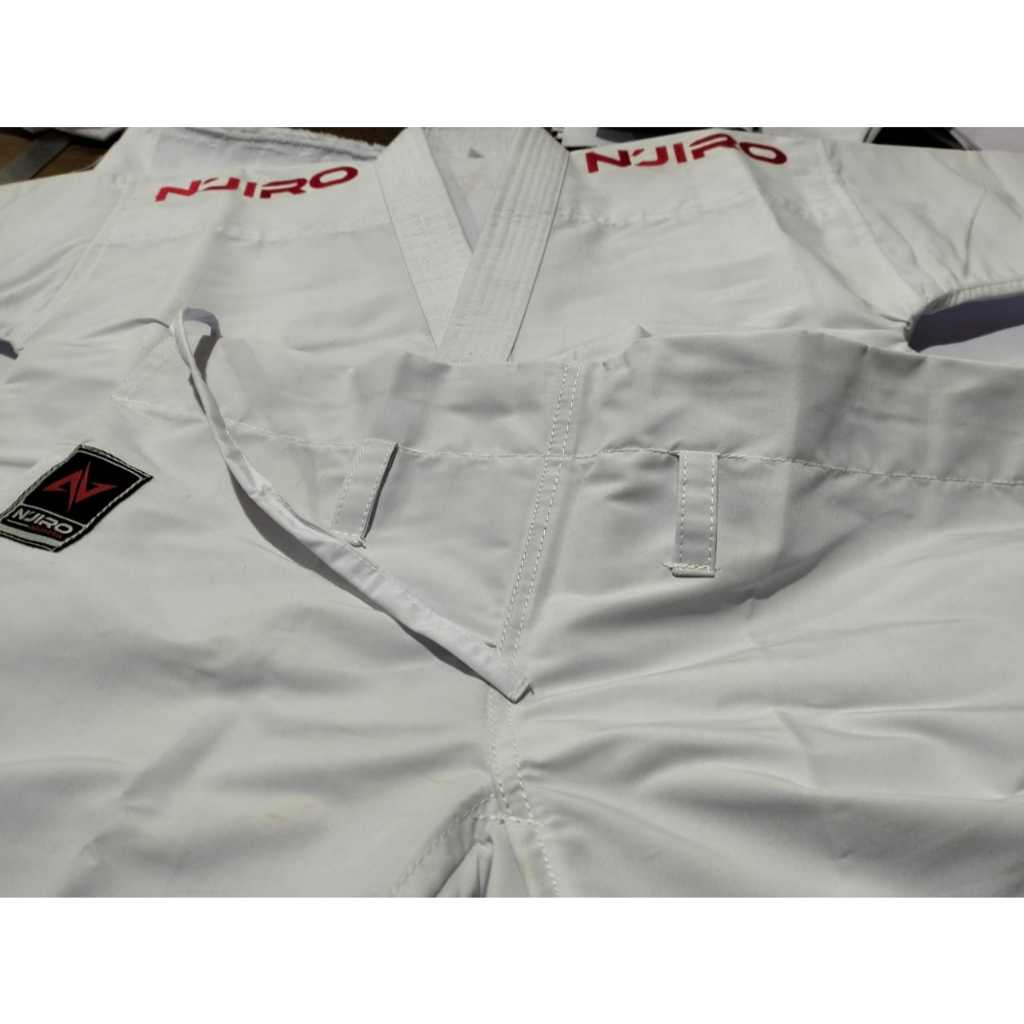 NJIRO BAJU KARATE KATA PERTANDINGAN PAKET COMBO 1CELANA 2BAJU BORDIR AKA AO