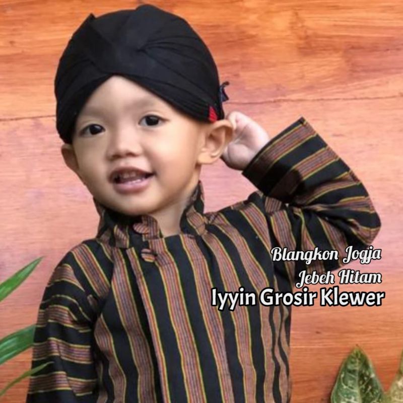 BLANGKON JOGJA JEBEH HITAM POLOS ANAK