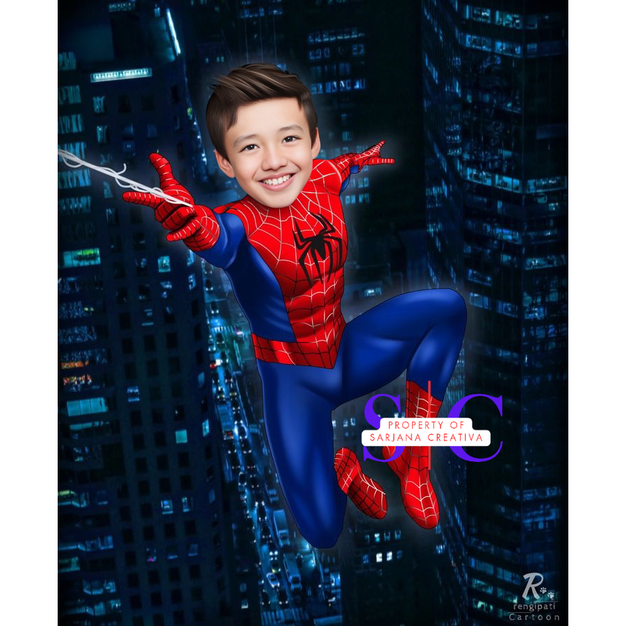 Edit Foto Karikatur Anak Superhero