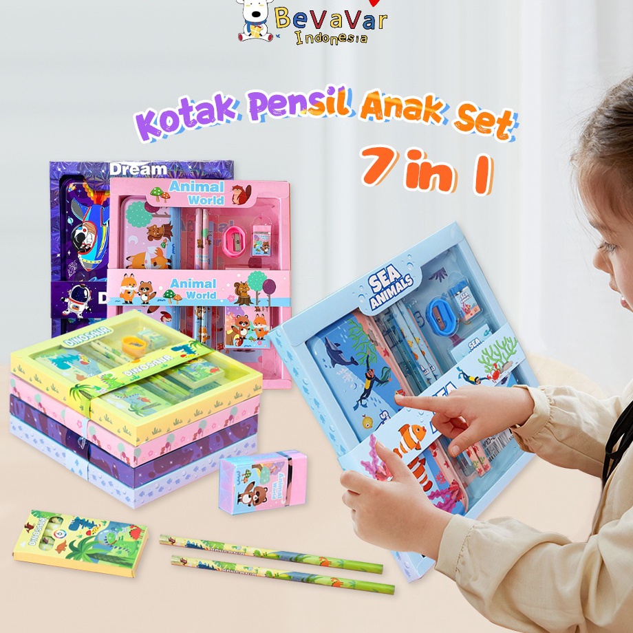 

Murah Belanja BEVAVAR Alat Tulis Anak Set Tempat Pensil Lucu Untuk Hadiah Anak Stationery 6In1