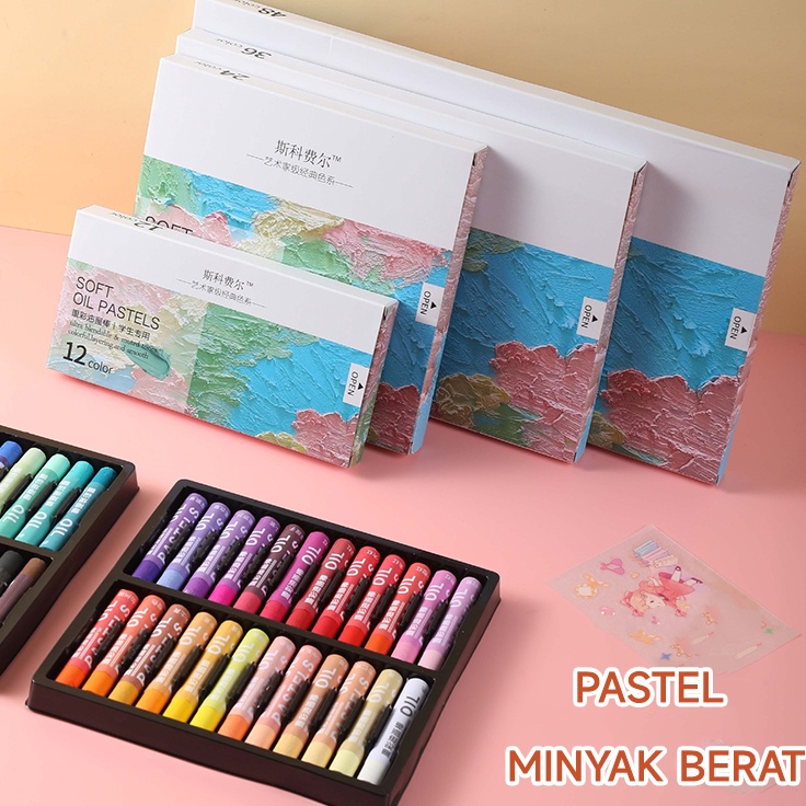 

Kirim Langsung Krayon Cat Minyak Warna 1 set isi 12 24 36 Warna crayon Lukisan alat menggambar Lembut Krayon Lukisan