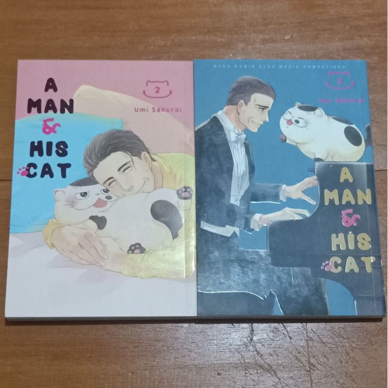 a man and his cat buku komik manga volume 2 & 3 preloved minus seal