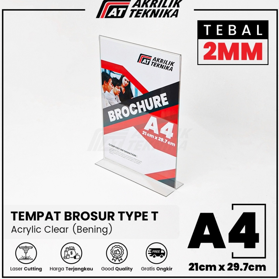 

Seller Resmi Tempat Brosur Akrilik Tent Card Holder Qris Barcode Nomor Menu Meja Portrait T Ukuran A4 2mm