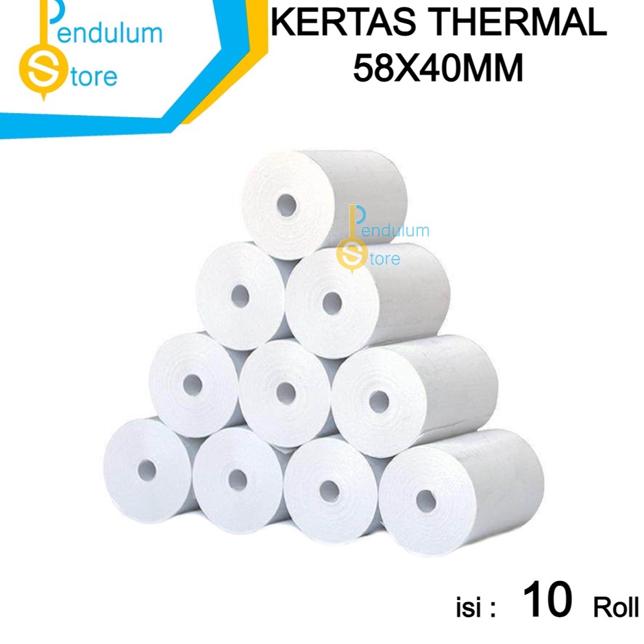 

Pusat Importir Pack Kertas Thermal 58x4mm isi 1 Roll 1 Buah Thermal Paper Struk Receipt ukuran 58 X 4 MM