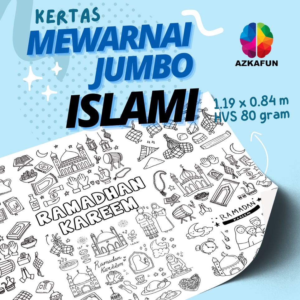 

Big Seller Kertas Mewarnai Jumbo ISLAMI mewarnai besar ramadhan Giant Coloring Page