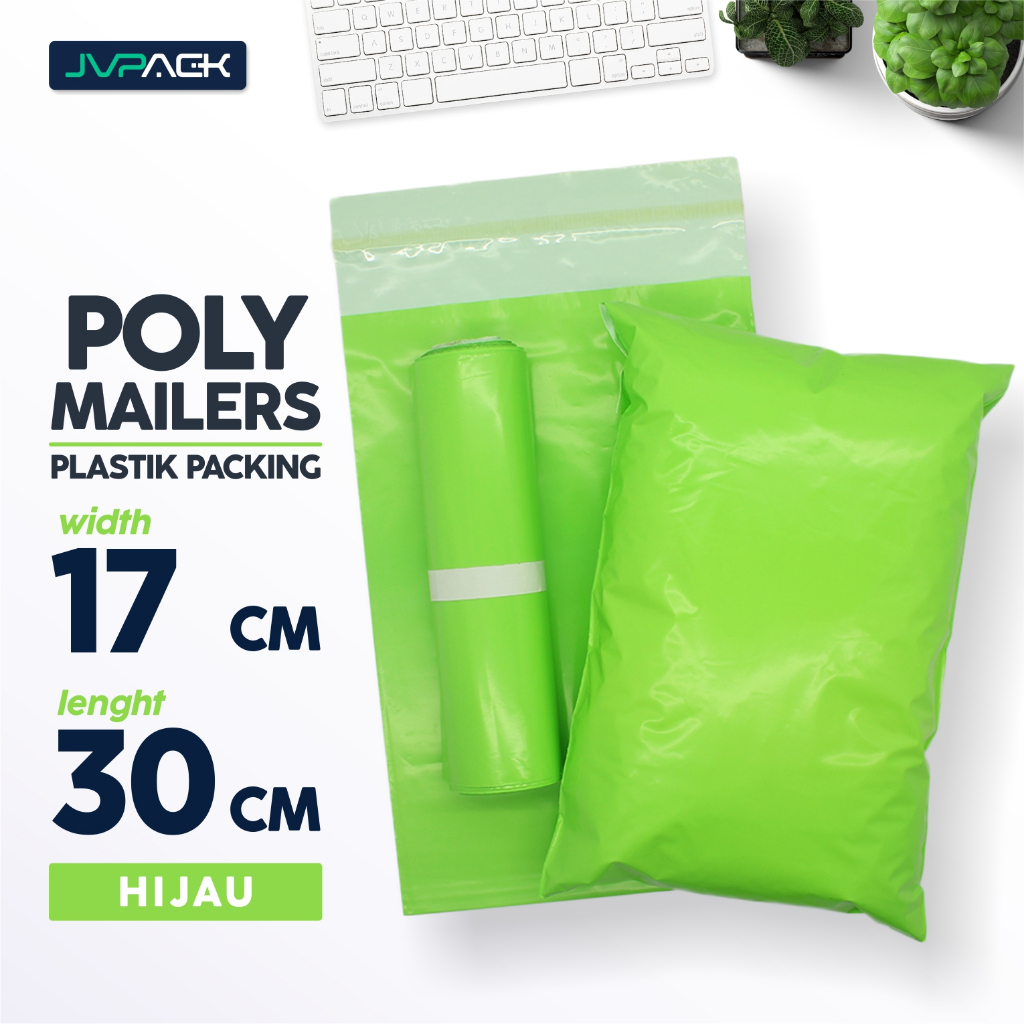 

EVARO - Plastik Polymailer 17x30cm Hijau Plastik Packing Polimer Tebal Berkualitas