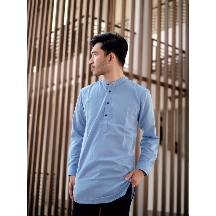 Terbaru 33 Baju Koko Kurta Lengan Panjang Warna Biru Muda Biru Laut Ada Big Size Banyak Warna