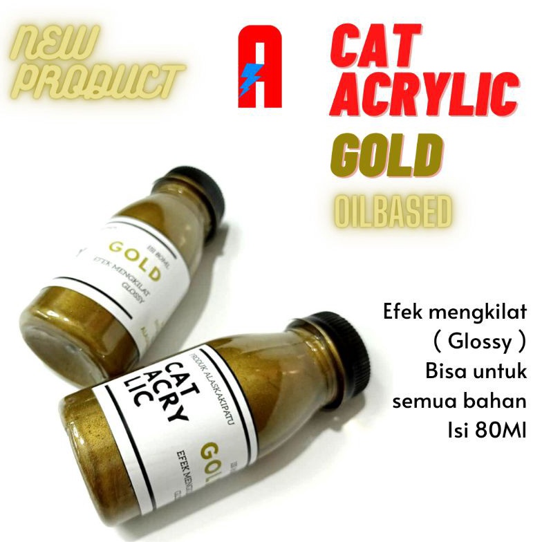 

KODE I66T Cat sepatu acrylic warna Gold Mengkilat oilbased 8ml