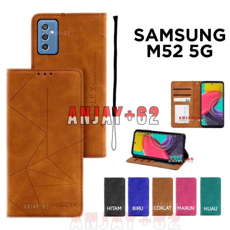 Flip Case Magnet untuk Samsung M52 5G Casing dompet kulit tanpa kancing