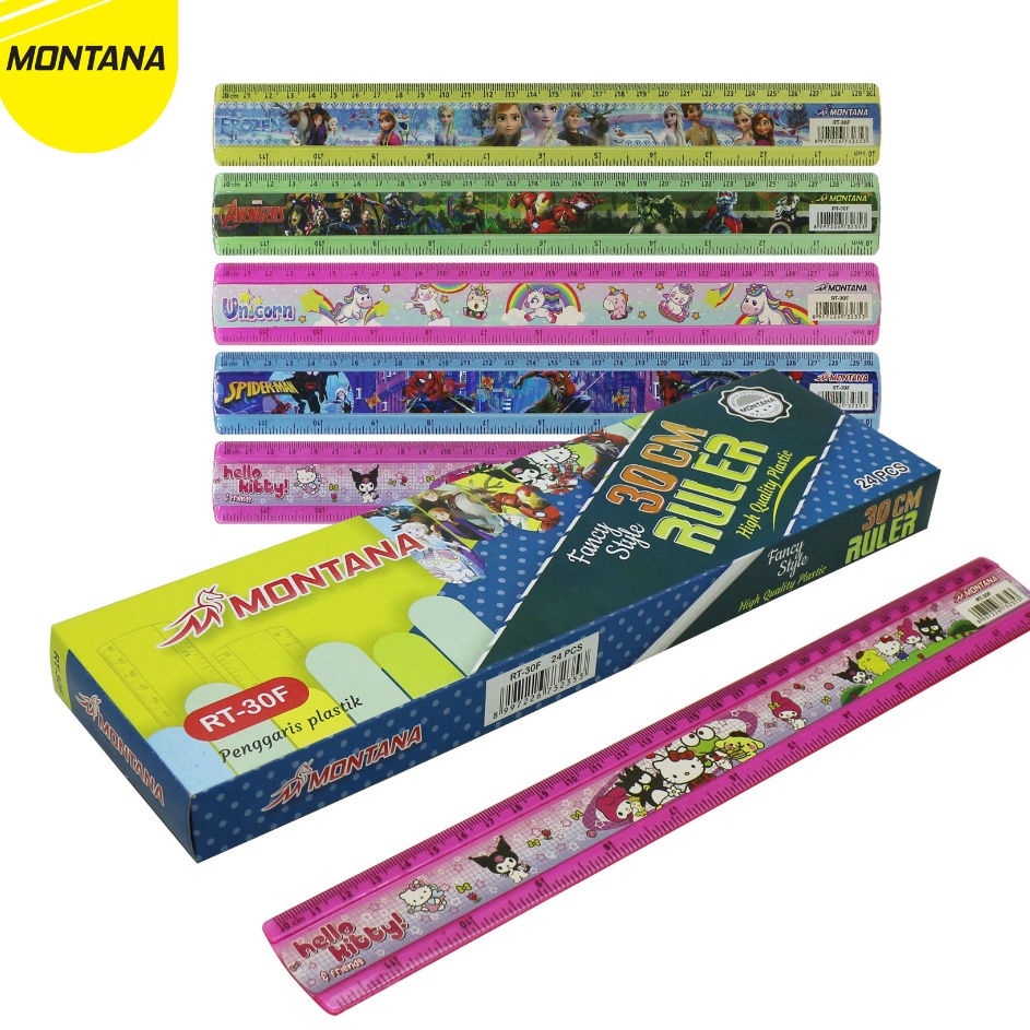 

New Promote Montana Acrylic Ruler Fancy Penggaris Acrylic 3Cm Karakter RT3F Box 24Pcs