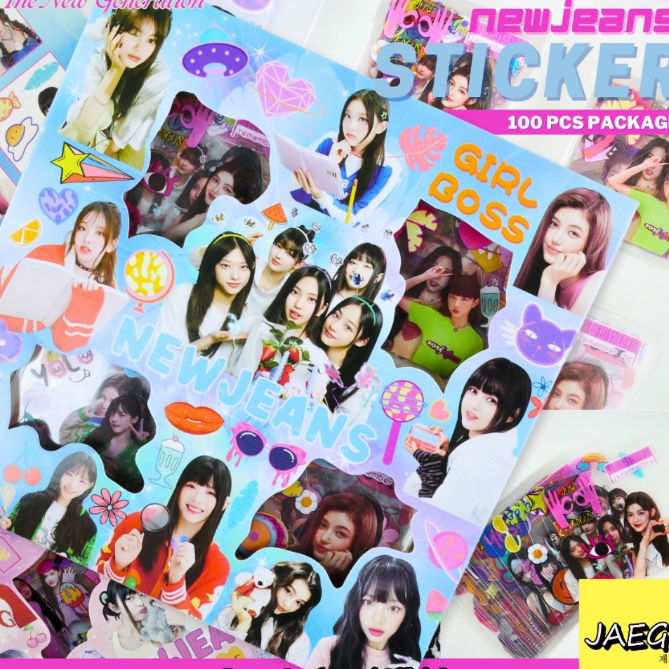 

Super Laris JAEGi New Jeans Sticker Box isi 1 Pcs Aesthetic Waterproof Sticker