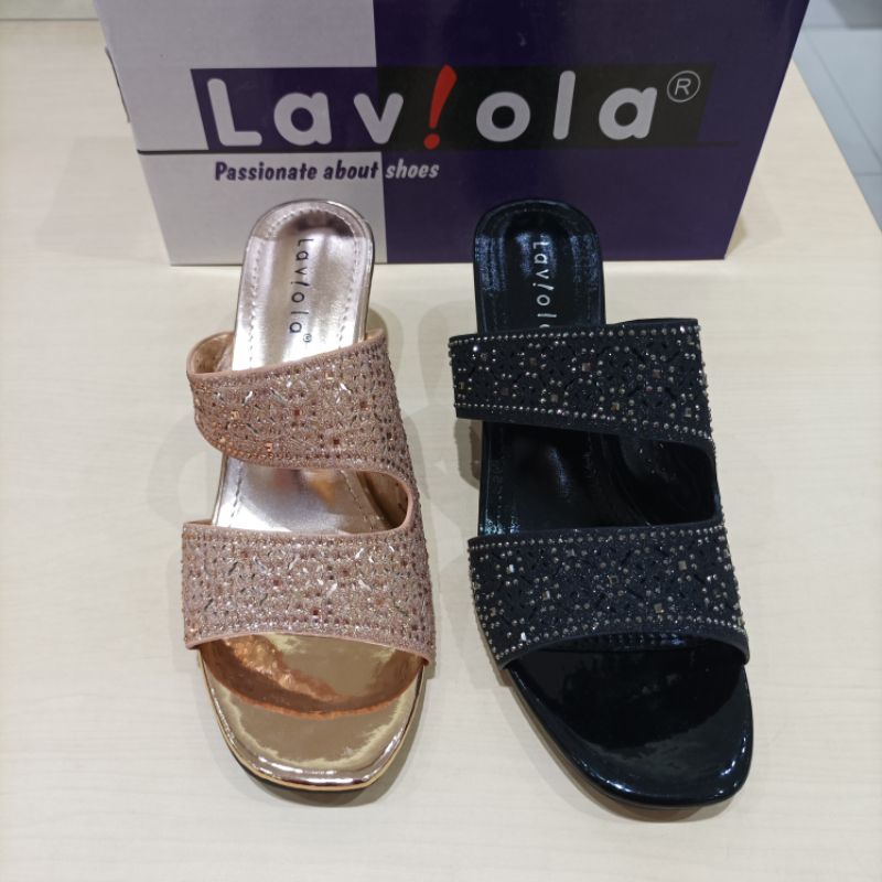 SANDAL PESTA WANITA LAVIOLA HAK KOTAK 5CM