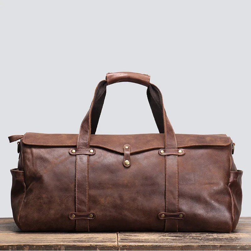 Tas travel kulit sapi asli model terbaru berkapasitas besar asli Garut