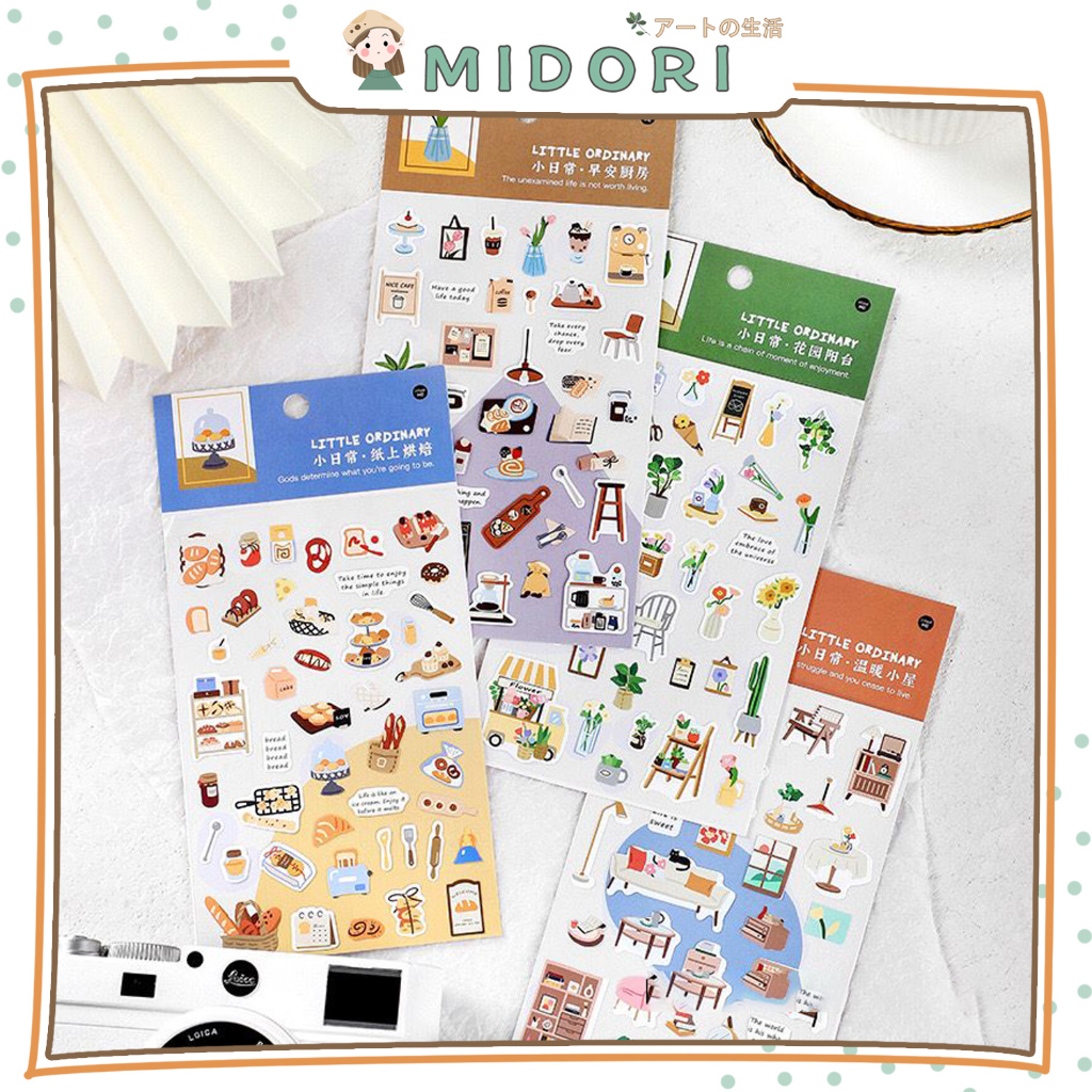 

[MIDORI] 1Pcs LITTLE ORDINARY WARM HOME DIY Diary Sticker Jurnal BUJO Planner Deco Stiker Hias - B0458