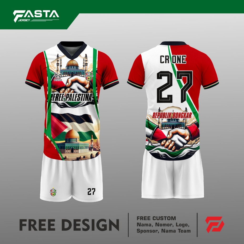 JERSEY BOLA PALESTINA,JERSEY FUTSAL,JERSEY SEPAK BOLA,(DESAIN SUKA SUKA)