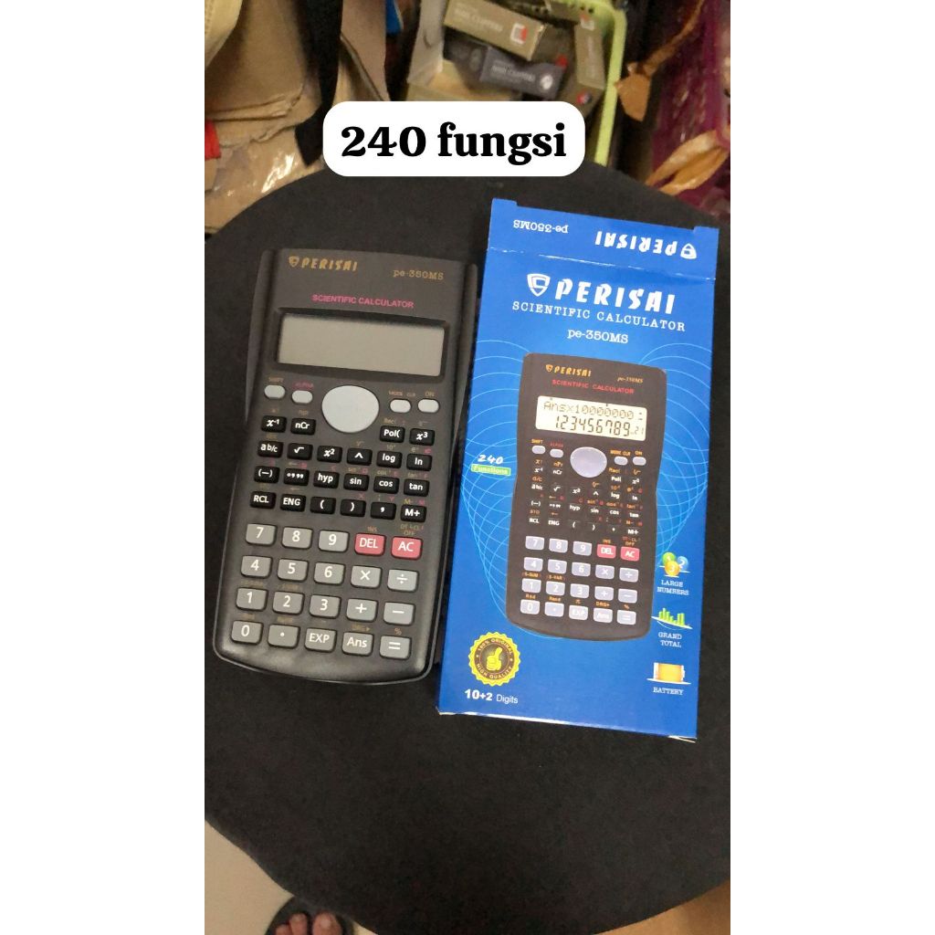 

kalkulator scientific ms 350 perisai warna hitam baterai lr 1130 2 buah tombol karet nyaman (BUKAN YANG WARNA) YANG MURAH NYA