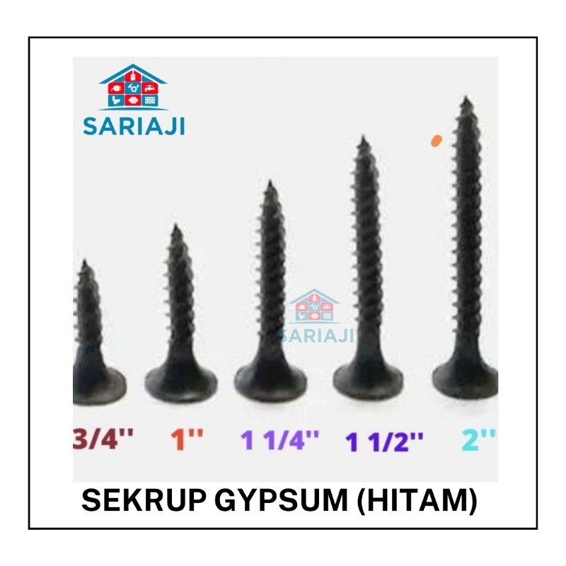 Sekrup Gypsum Hitam (Harga Per dus)