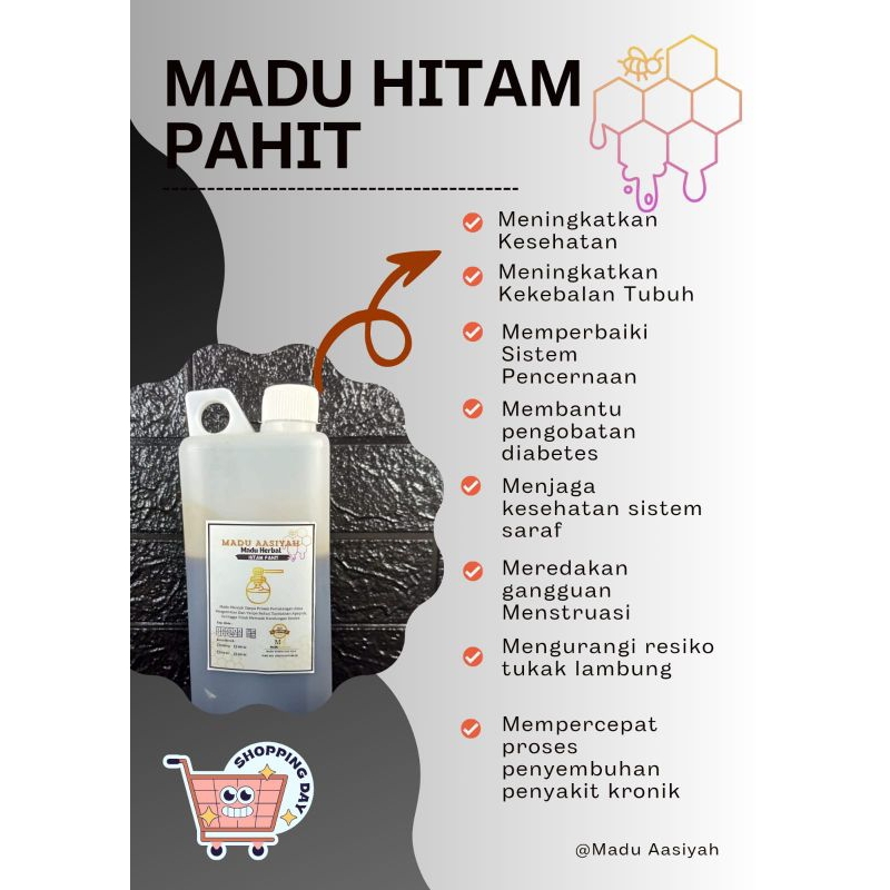 

Madu Asli Madu Hitam Pahit Herbal 1000 gram