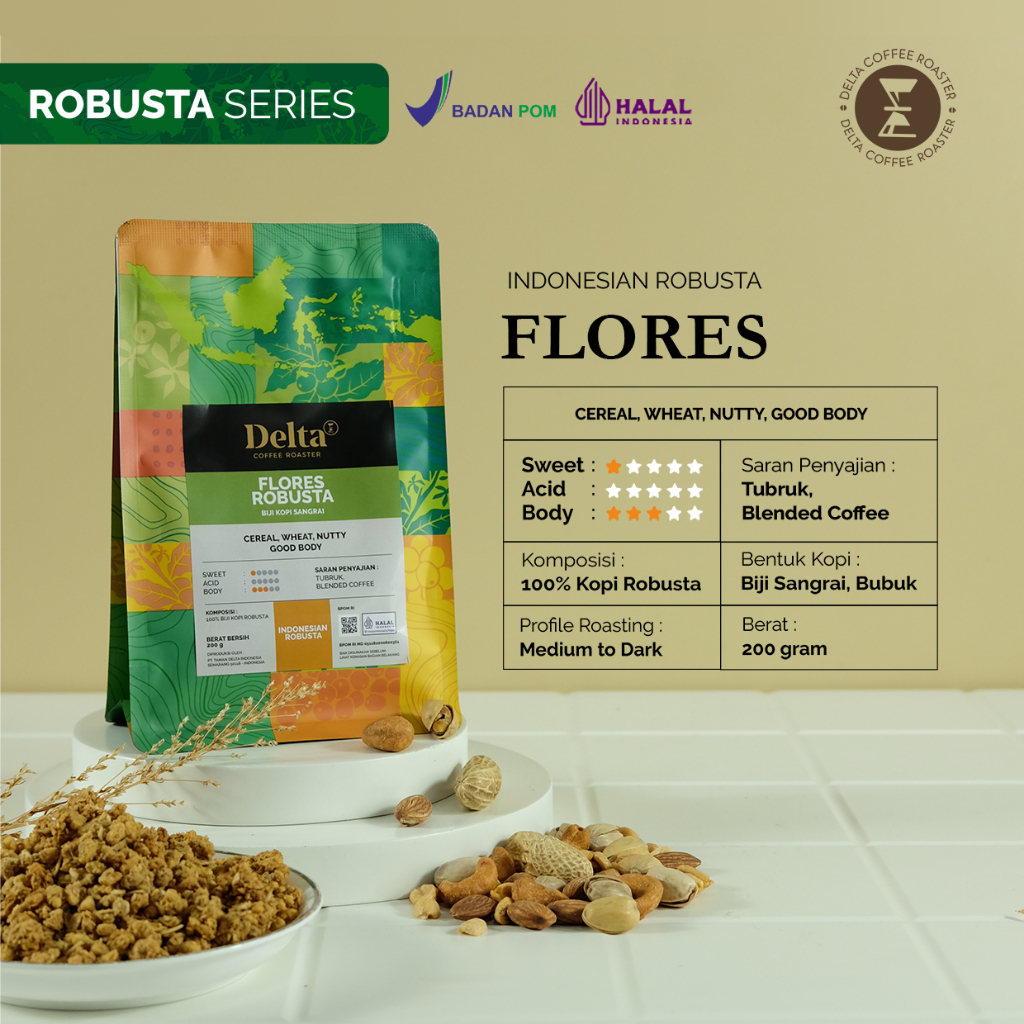 

Kopi Robusta Flores 100% Asli Tanpa Campuran Medium to Dark Roast Coffee